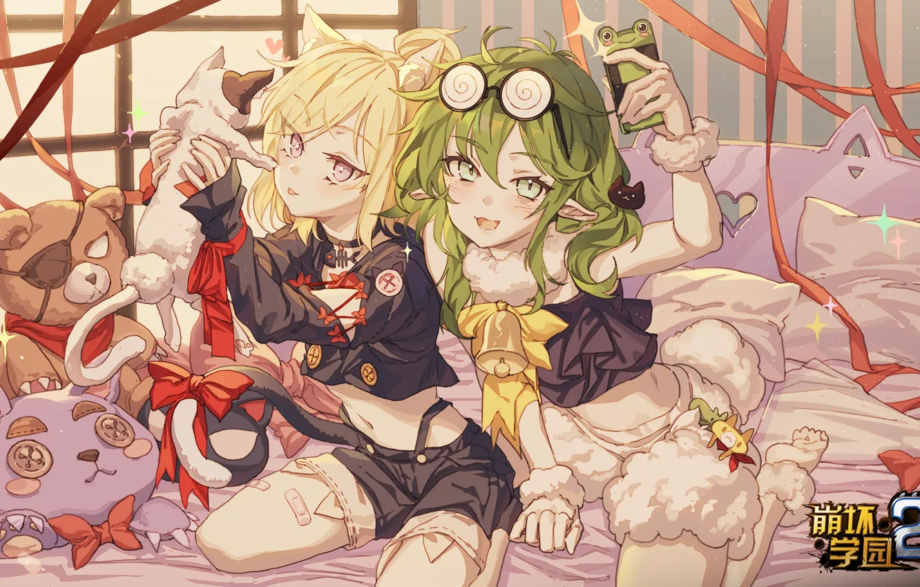 Photo wallpaper cat, girl, toy, Houkai Gakuen 2, Yssring Leavthruth, by miHoYo 2560x1440, Ninti Apokalypse