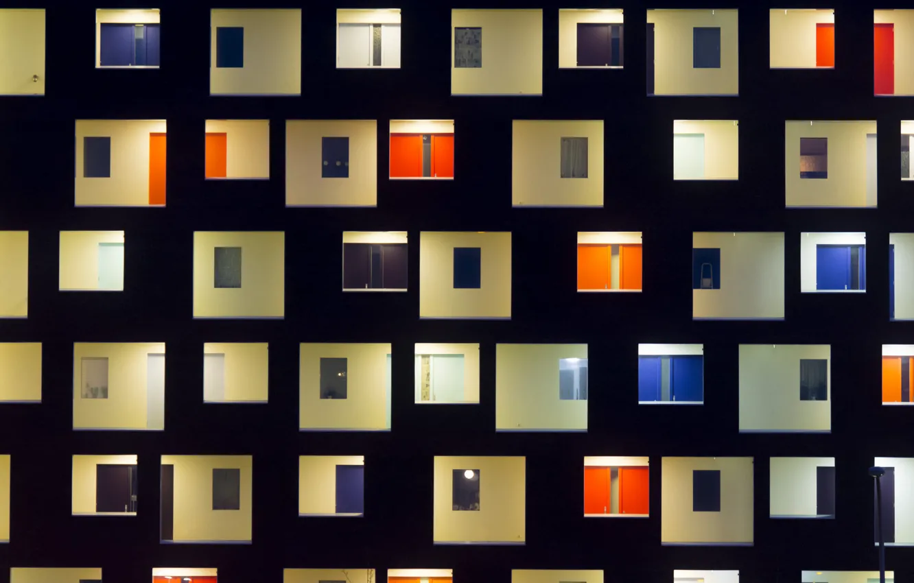 Photo wallpaper the building, Windows, Netherlands, facade, Netherlands, The Hague, The Hague