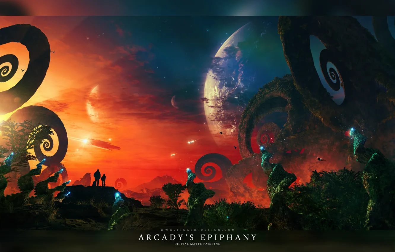 Photo wallpaper stars, ship, planets, arcadys, EPIPHANY