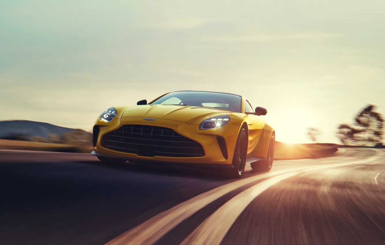 Photo wallpaper yellow, car, Aston Martin Vantage 2024