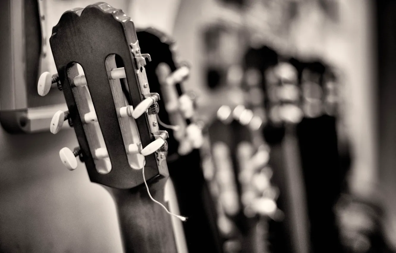 Photo wallpaper macro, music, guitar