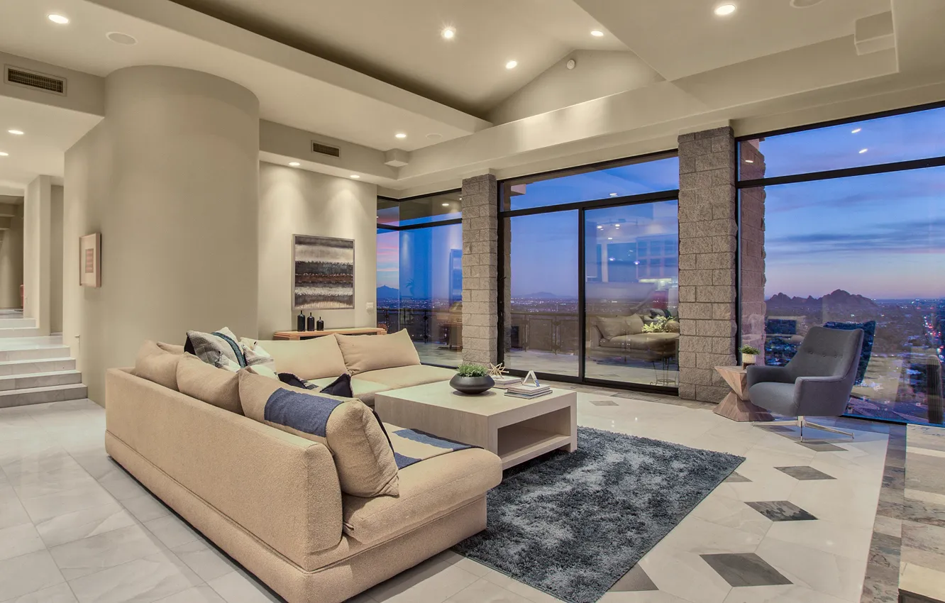 Photo wallpaper room, interior, living room