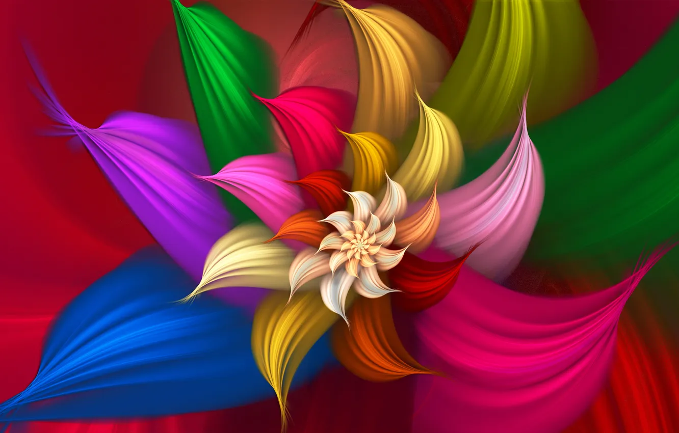 Photo wallpaper light, flowers, pattern, petals, the volume