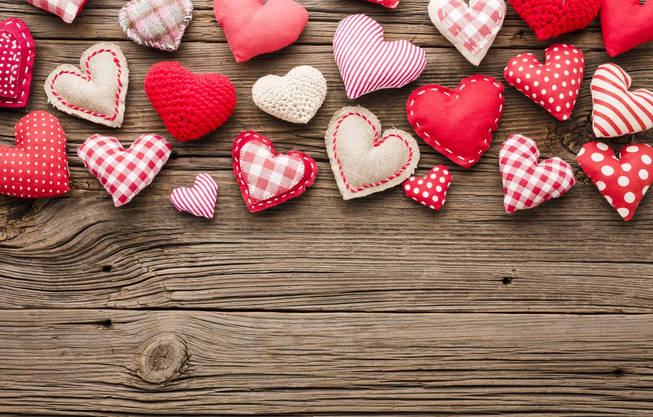 Photo wallpaper red, heart, Board, hearts, thread, Valentine's day, different, Valentine's day