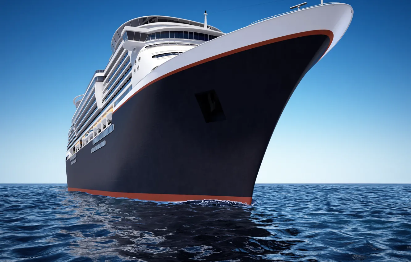 Photo wallpaper sea, the sky, ship, horizon, liner, cruise