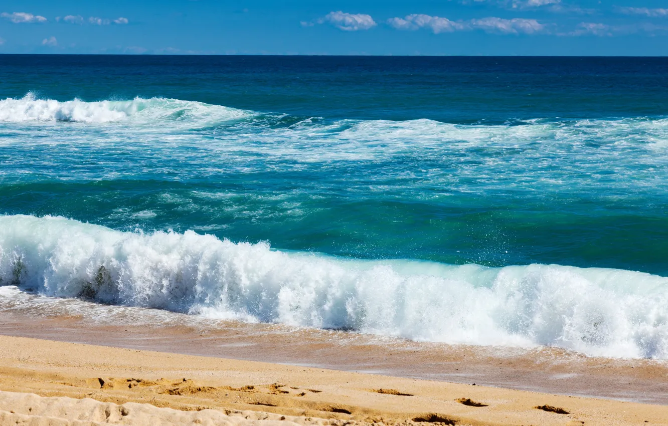 Photo wallpaper sand, sea, wave, surf