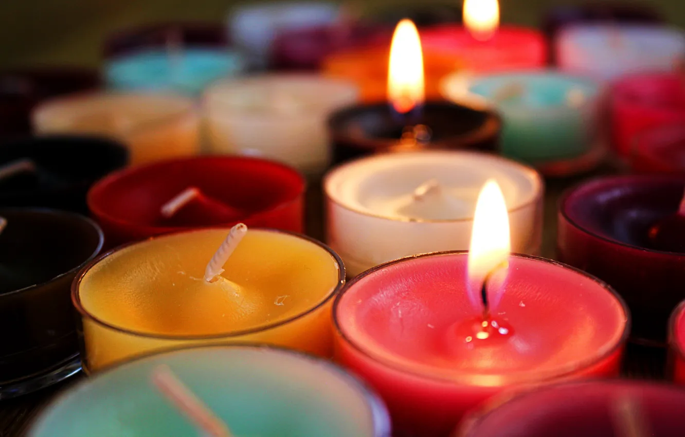 Photo wallpaper lights, candles, a lot