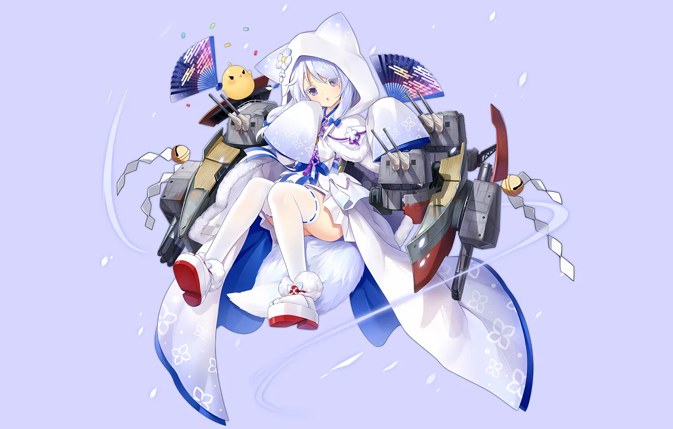 Photo wallpaper girl, sexy, thighhighs, long hair, dress, legs, anime, tail