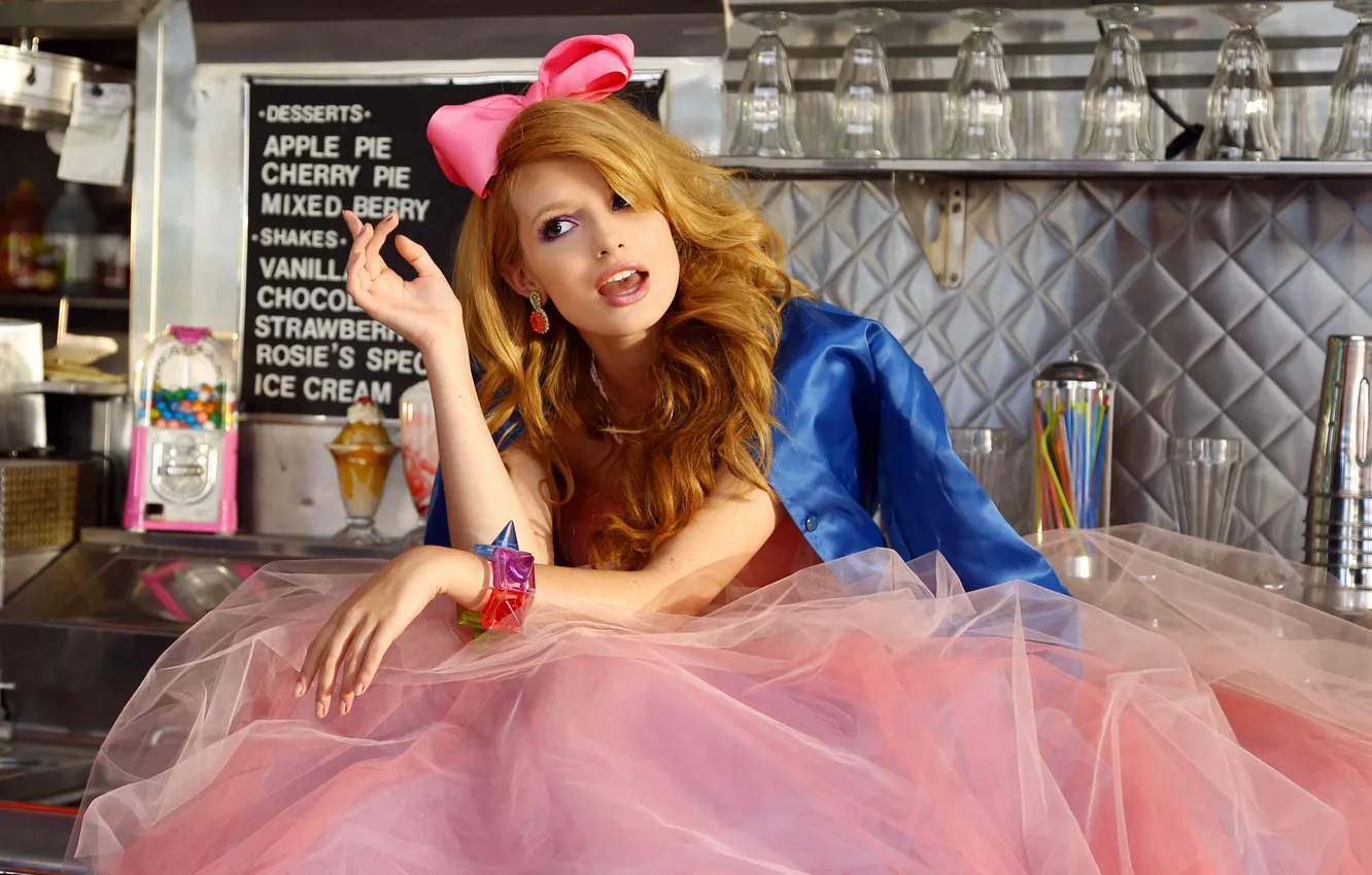 Photo wallpaper girl, actress, red, Bella Thorne, Bella Thorne