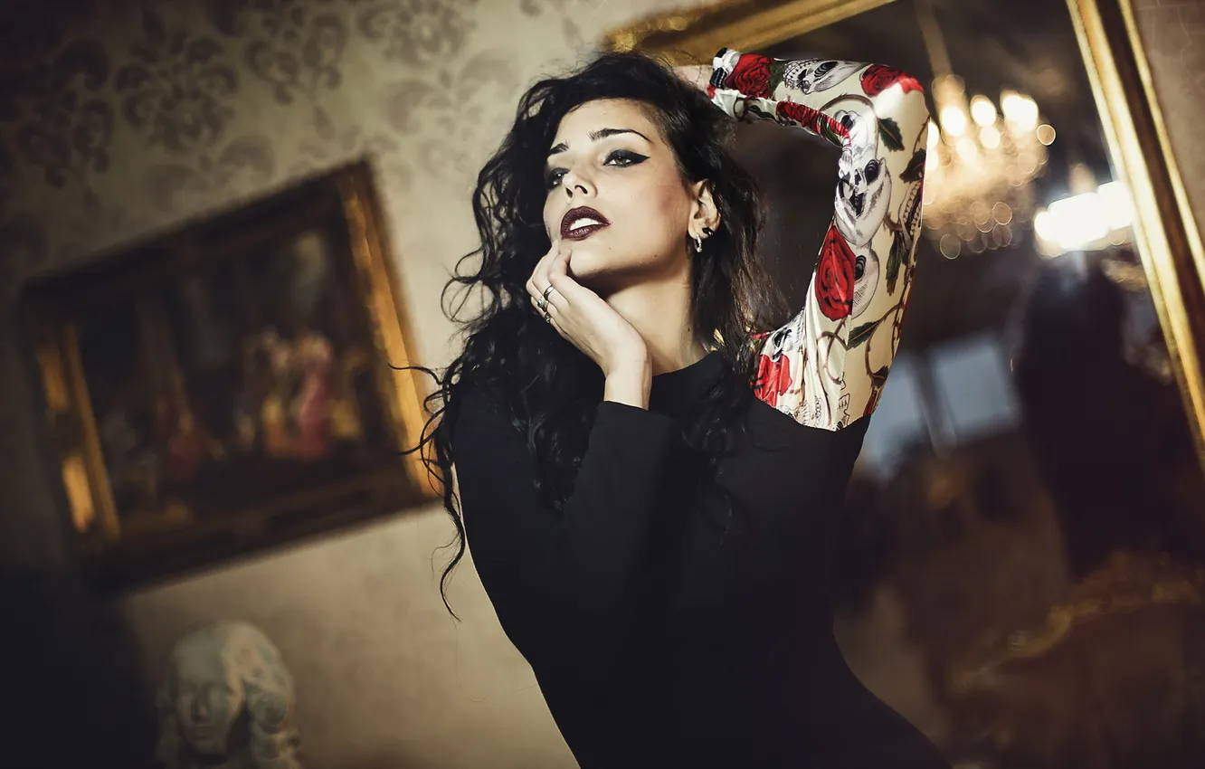 Photo wallpaper girl, pose, background