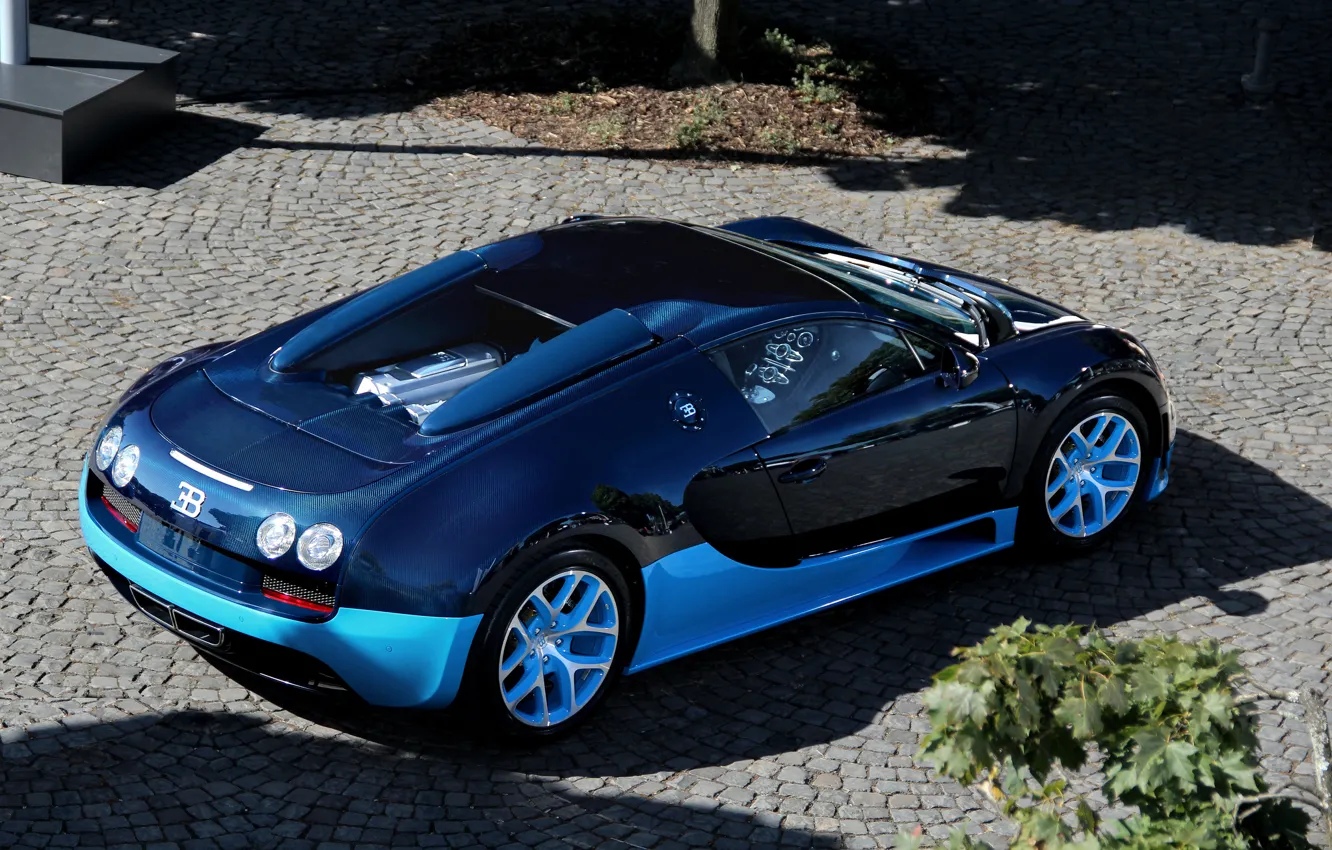 Photo wallpaper blue, Bugatti, veyron, supercar, supercar, Bugatti, blue, Veyron