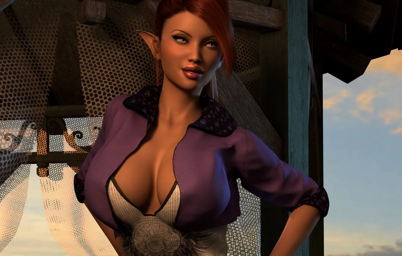 Photo wallpaper girl, style, elf