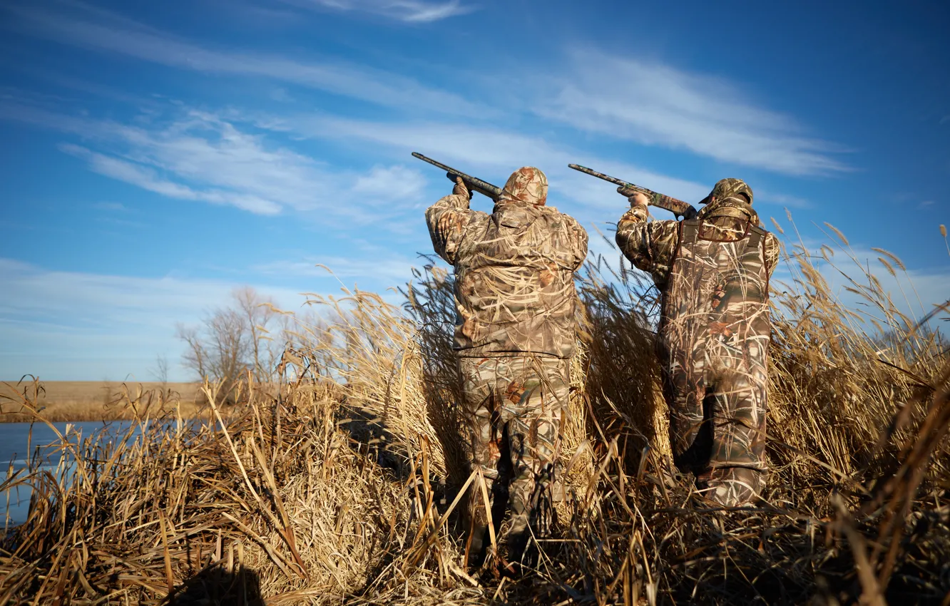 Photo wallpaper ducks, hunters, hunting