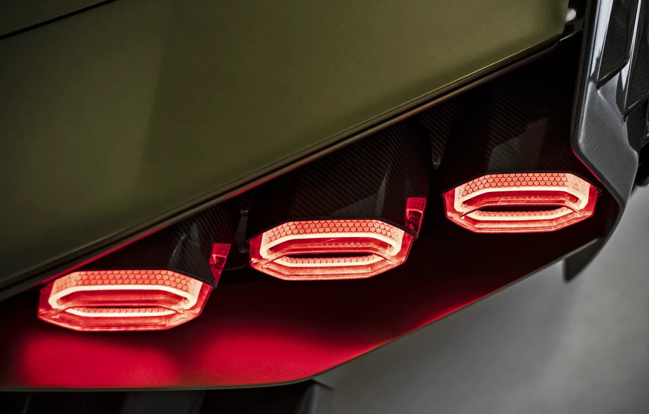 Photo wallpaper light, red, Lamborghini, brake lights, brake light, Sian, Lamborghini Sian