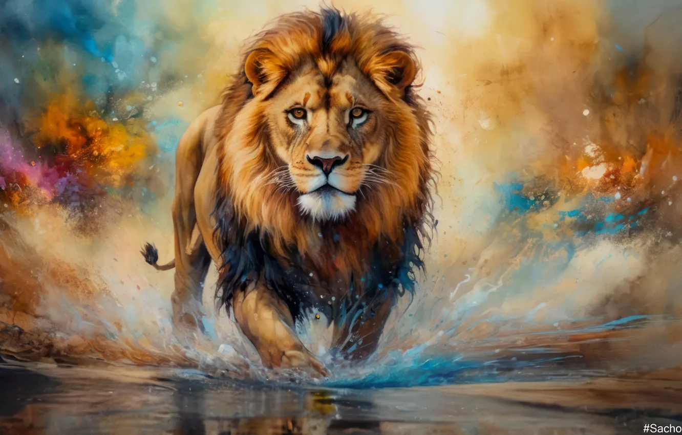 Photo wallpaper background, Leo, art