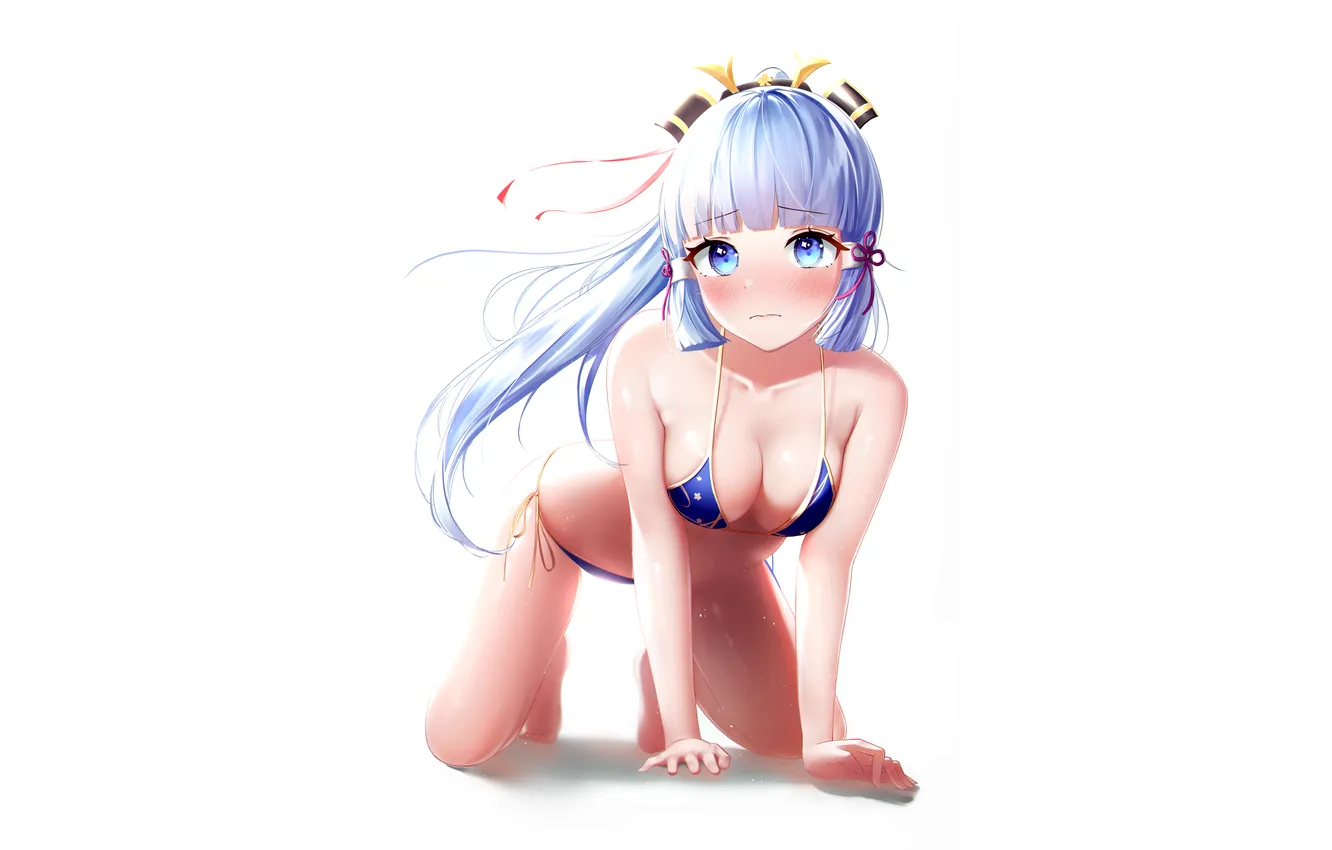 Photo wallpaper girl, sexy, cleavage, long hair, legs, boobs, sexy girl, anime