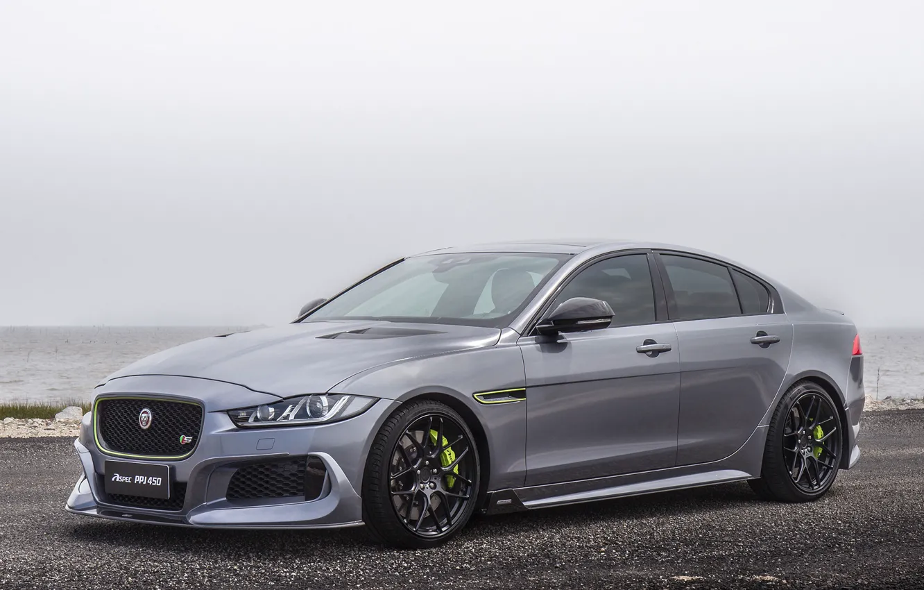 Photo wallpaper Jaguar, tuning, Silver, black wheels, Black Rims, ASPEC