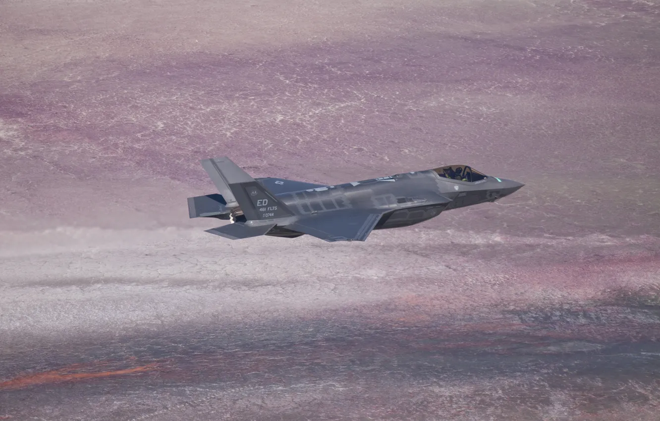 Photo wallpaper flight, fighter, bomber, Lightning II, F-35