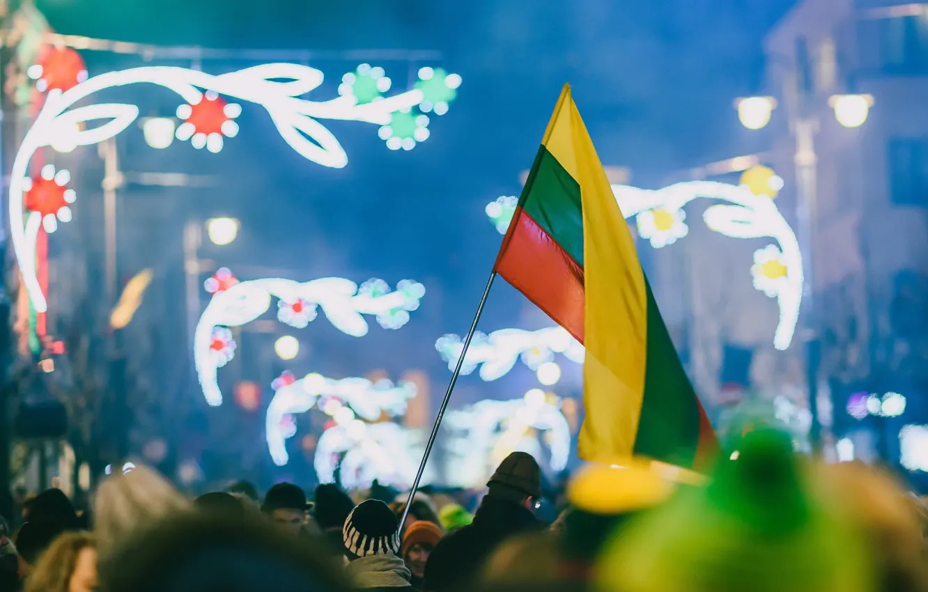 Photo wallpaper Lithuania, Kaunas, celebration, February 16, Lithuania turns 100