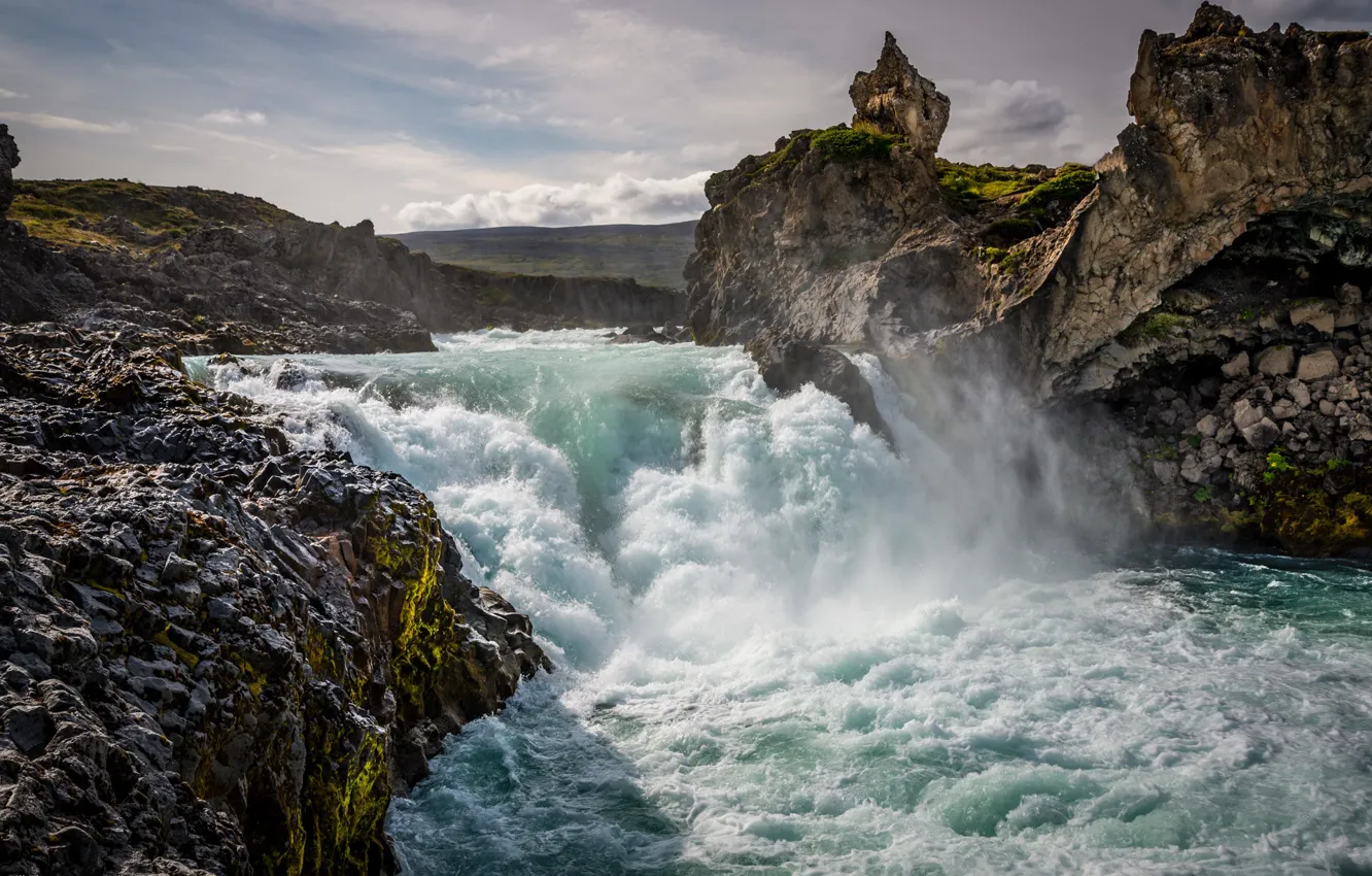 Photo wallpaper river, stones, stream, Iceland, Iceland