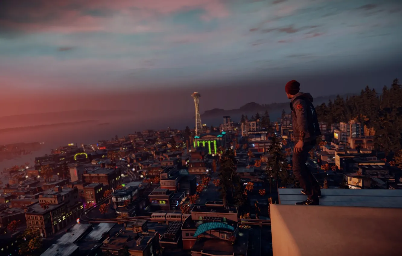 Photo wallpaper landscape, Seattle, Infamous Second Son, infeymos