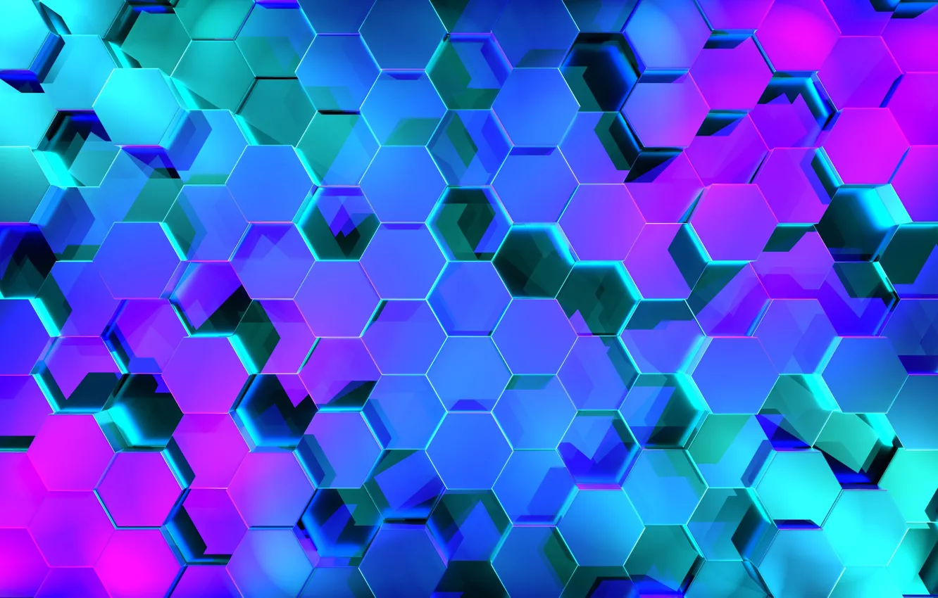 Photo wallpaper cubes, color, squares
