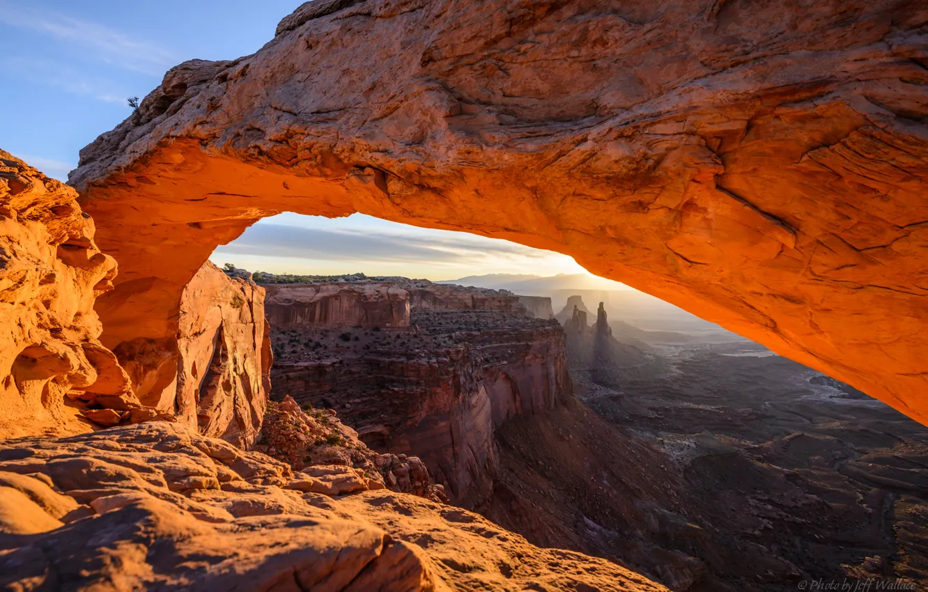 Photo wallpaper canyon, Mesa Arch, Jeff Wallace, Glow and Shadows