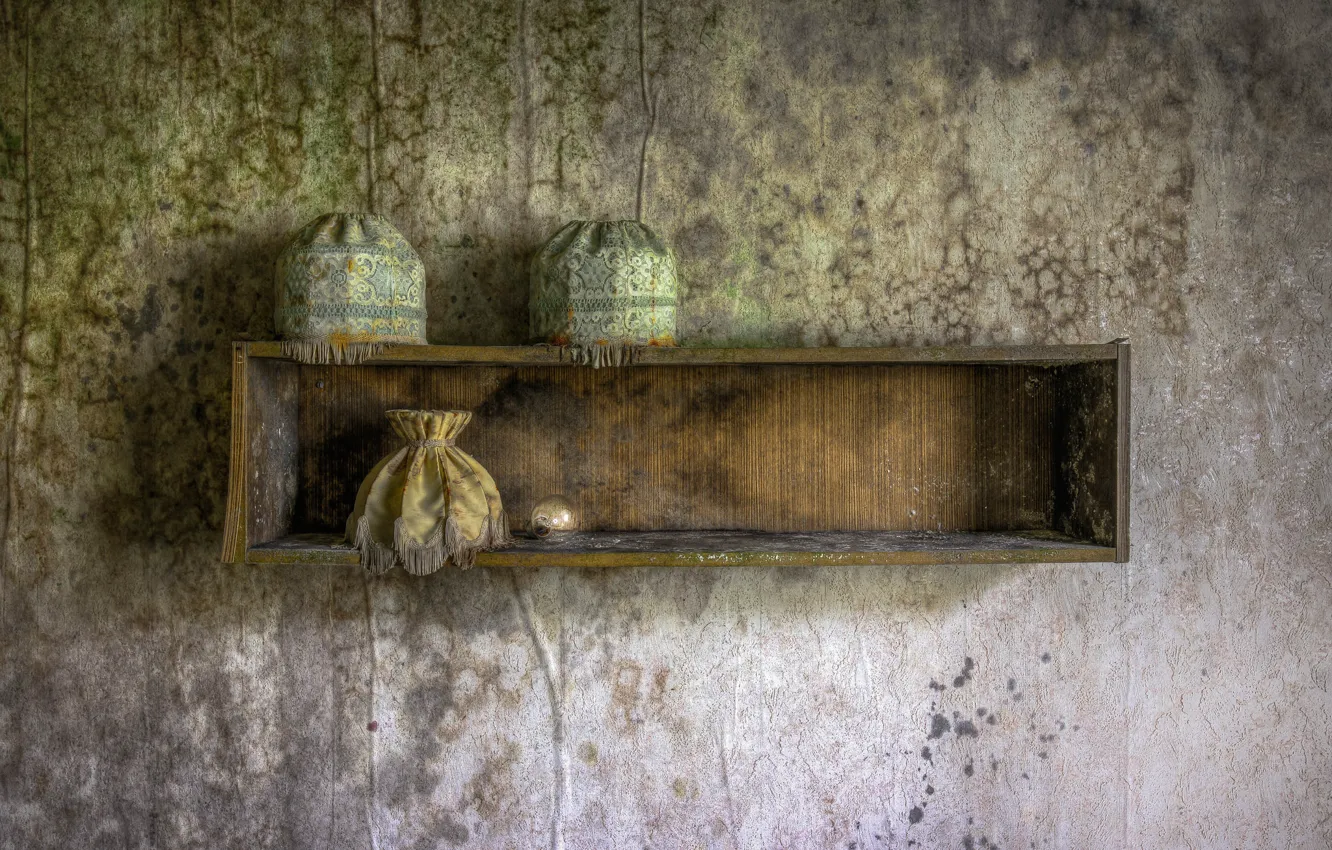Photo wallpaper background, wall, cap, shelves