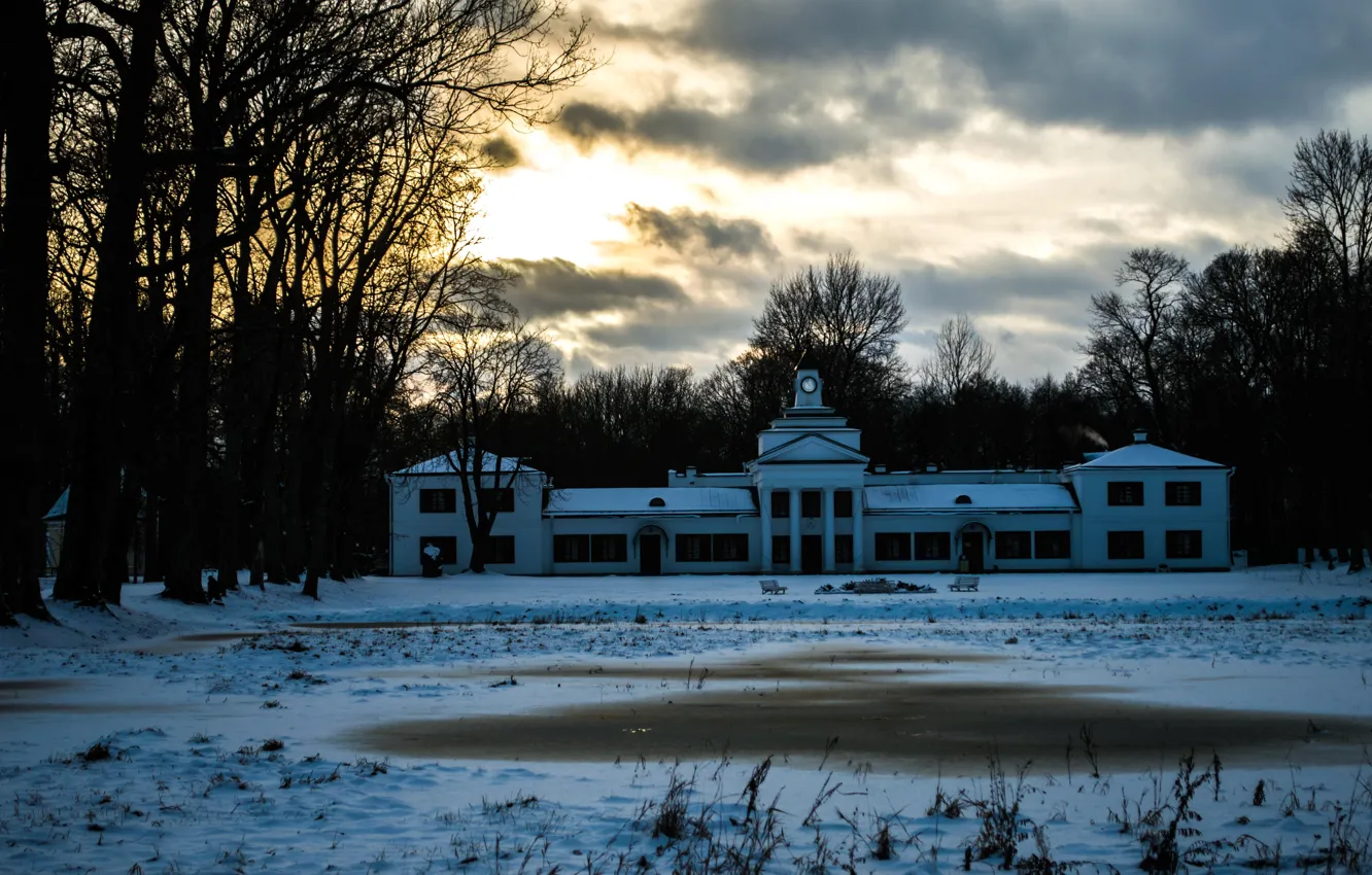 Photo wallpaper Park, chapel, estate, Estate Of Agin, Park Agin