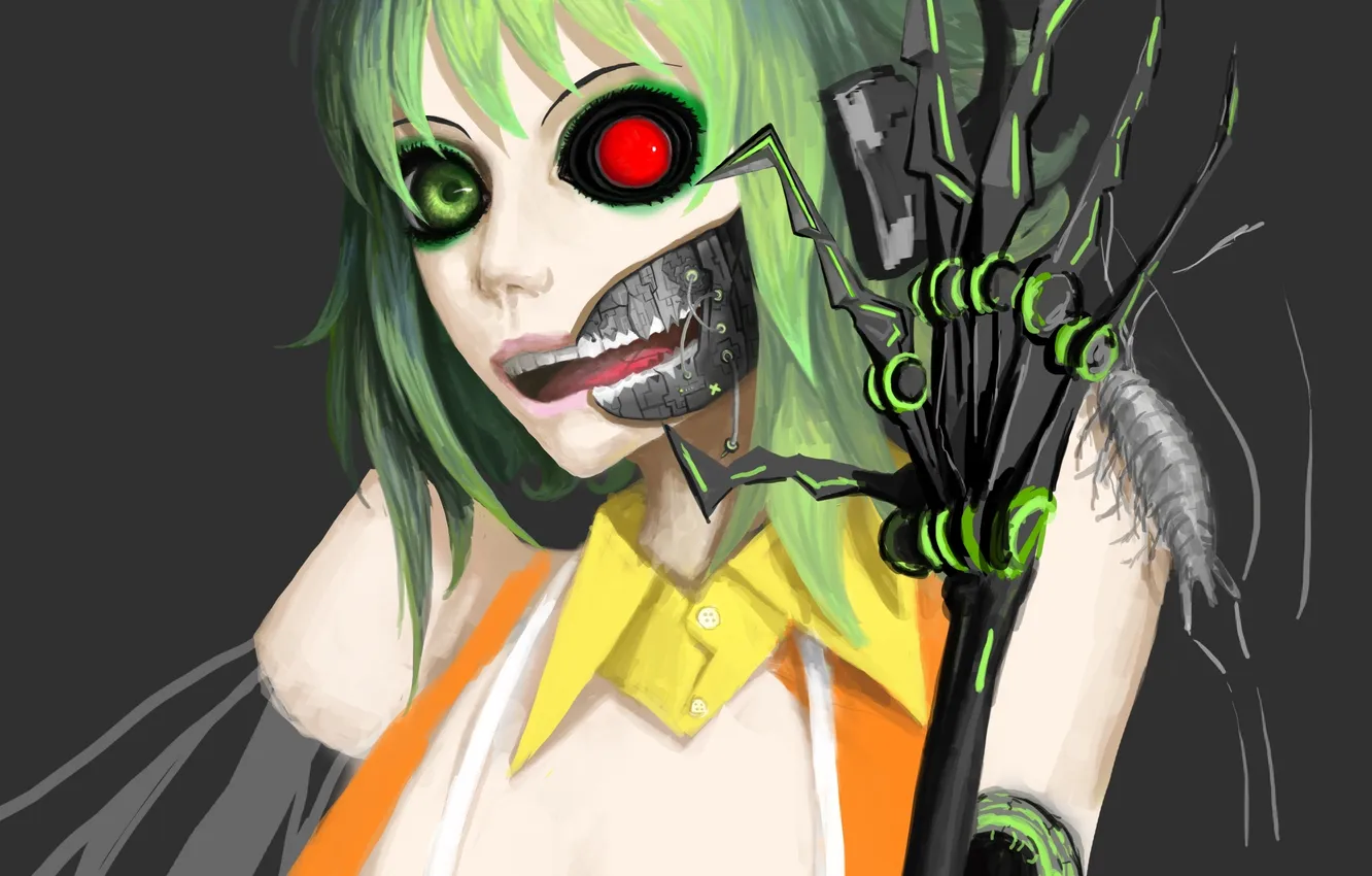 Photo wallpaper girl, art, vocaloid, Vocaloid, mechanics, gumi, cmy, bacterial contamination