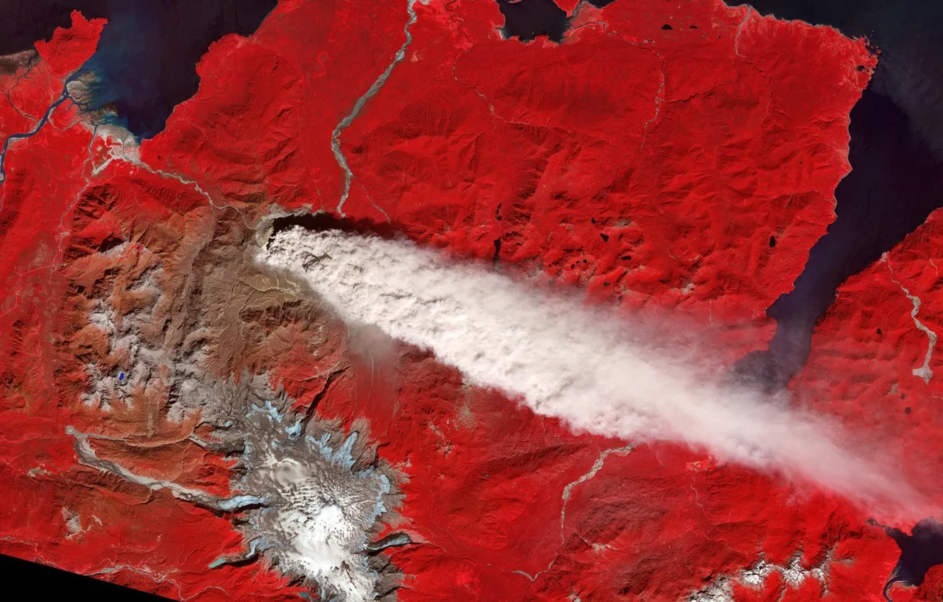 Photo wallpaper earth, smoke, height, the volcano, the eruption, Earth