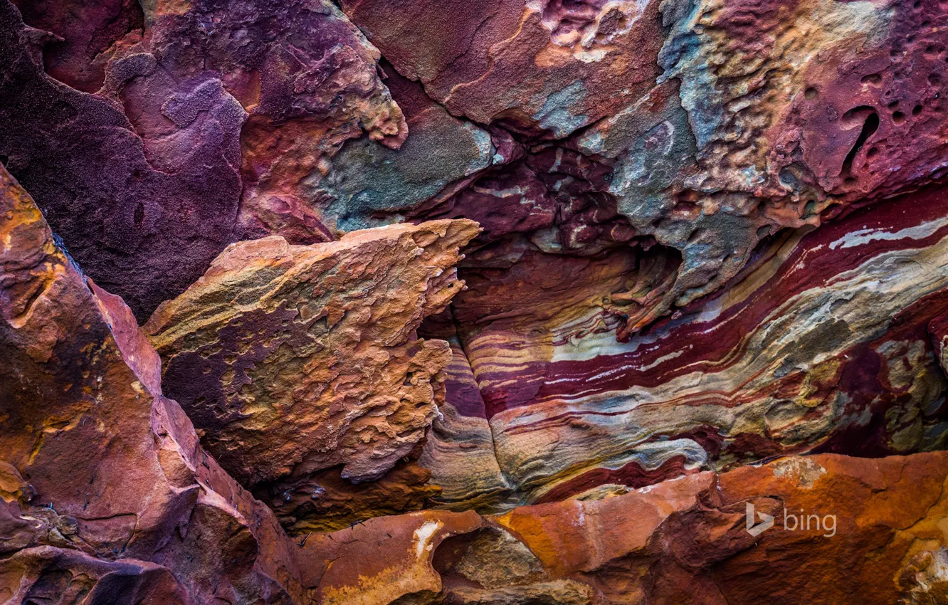 Photo wallpaper rocks, paint, Australia, Kalbarri National Park