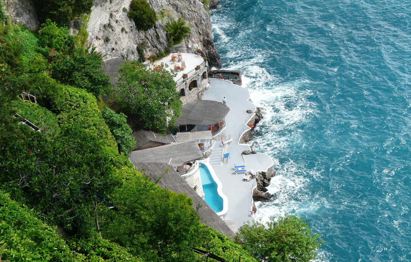 Photo wallpaper sea, nature, photo, coast, Italy, top, Amalfi