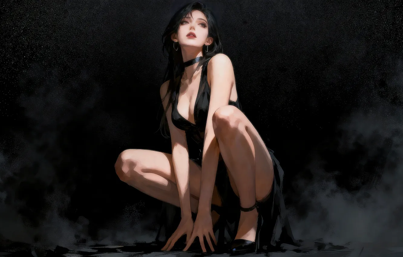 Photo wallpaper girl, ai art, asian, brunette
