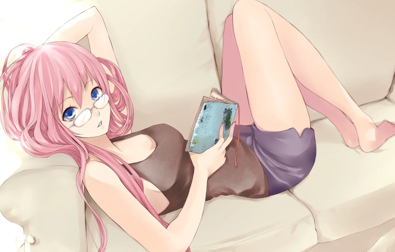 Photo wallpaper girl, anime, book