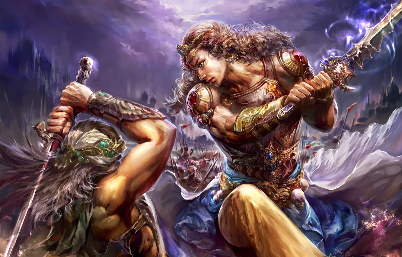 Photo wallpaper weapons, sword, armor, battle, MMORPG, forsaken world, Perfect World