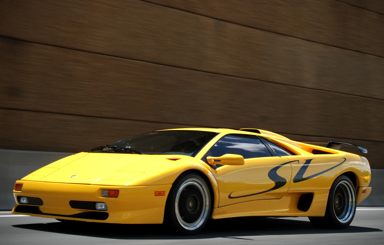 Photo wallpaper Lamborghini, diablo, yellow, Supercar