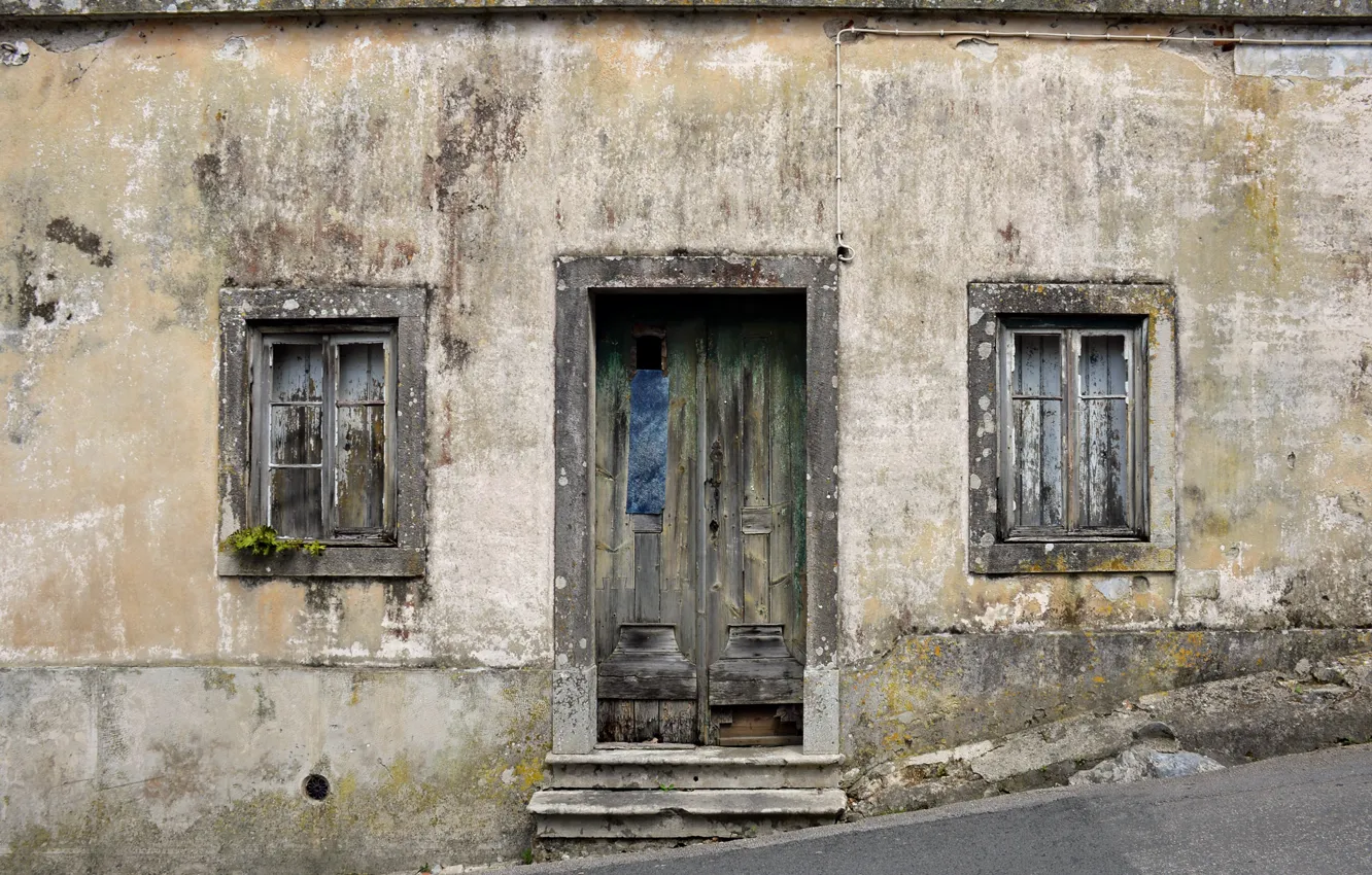 Photo wallpaper house, street, the door, window