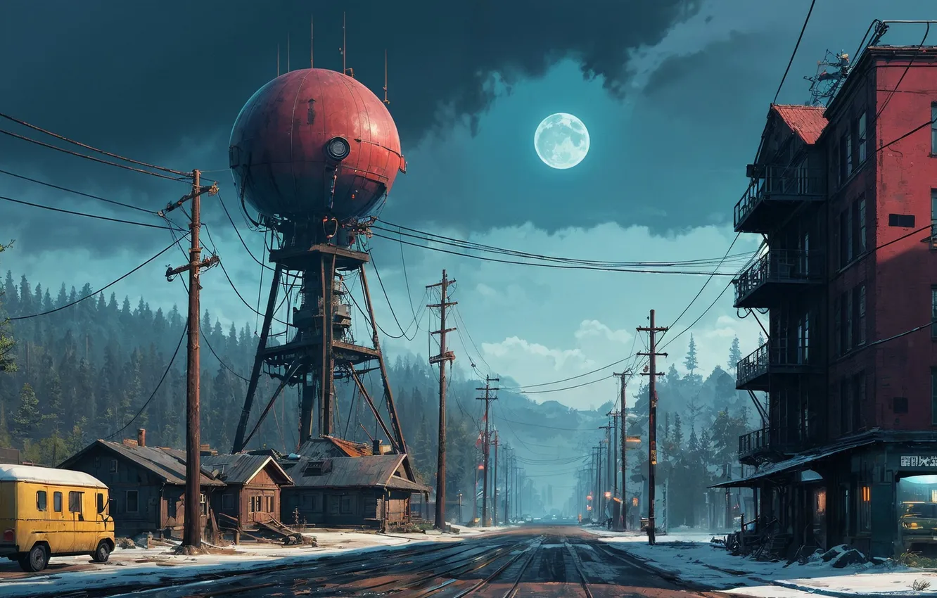 Photo wallpaper the city, fiction, street, structure