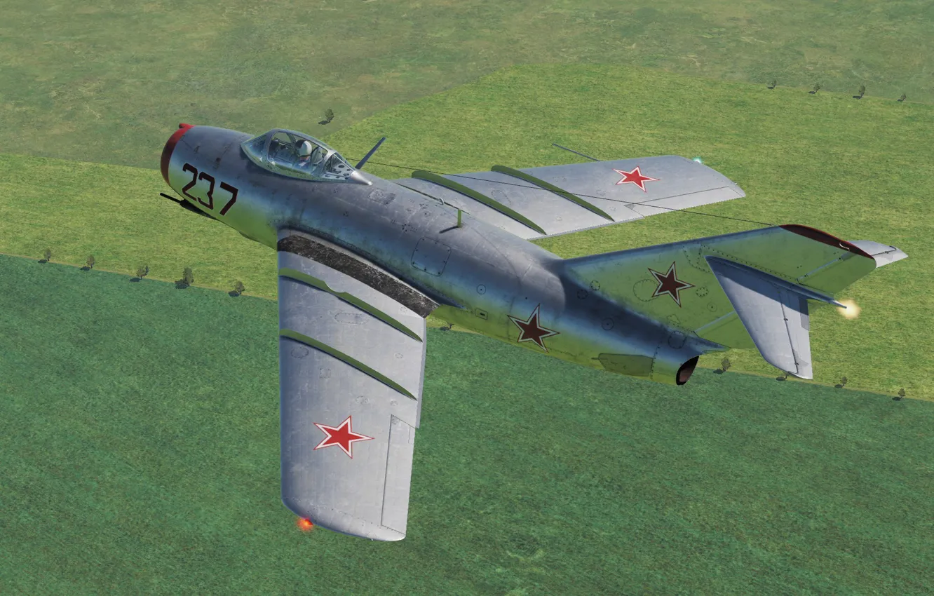 Photo wallpaper OKB MiG, MiG-15bis, Frontline fighter, Aircraft-soldier