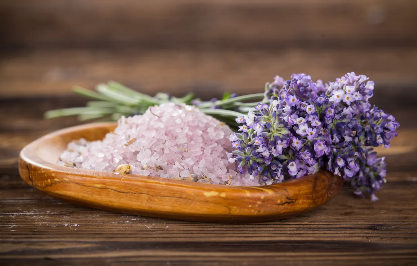 Photo wallpaper flowers, lavender, sea salt