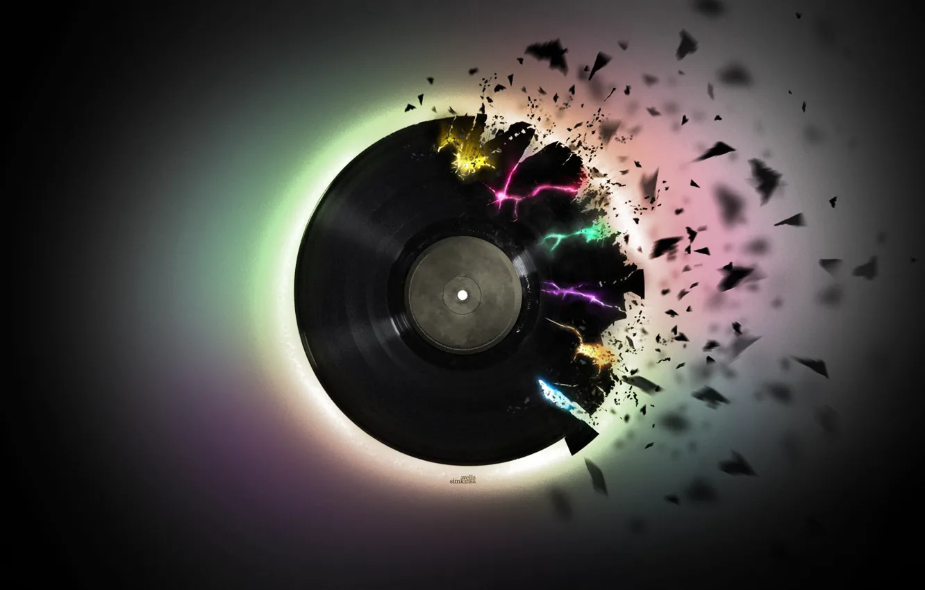 Photo wallpaper music, black, vinyl, record, piece