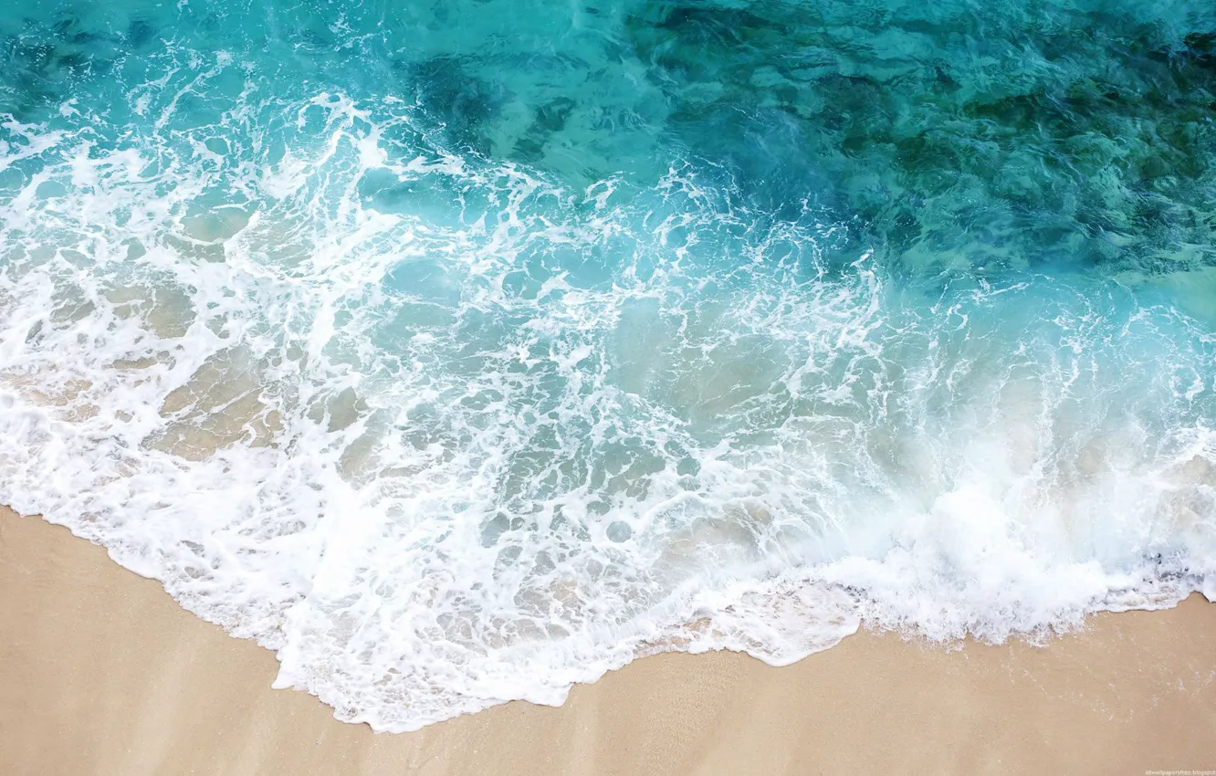 Photo wallpaper water, shore, top