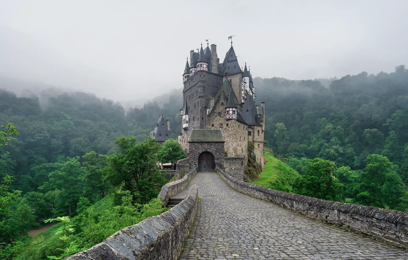 Photo wallpaper road, castle, Germany, Eltz Castle