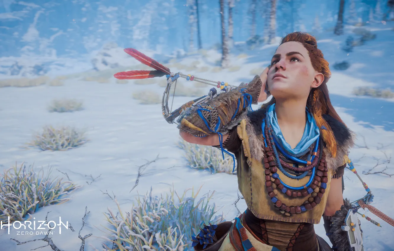Photo wallpaper PS4, Aloy, Horizon Zero Dawn