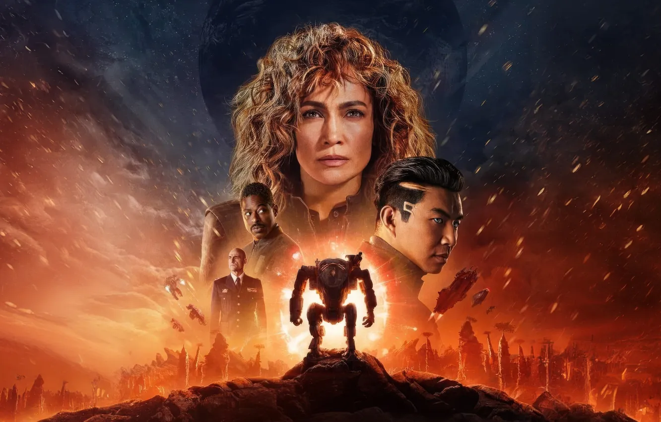 Photo wallpaper fiction, robot, Atlas, Jennifer Lopez