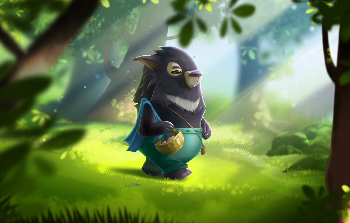 Photo wallpaper forest, bear, walk, lunar, stoned, moonbear walking