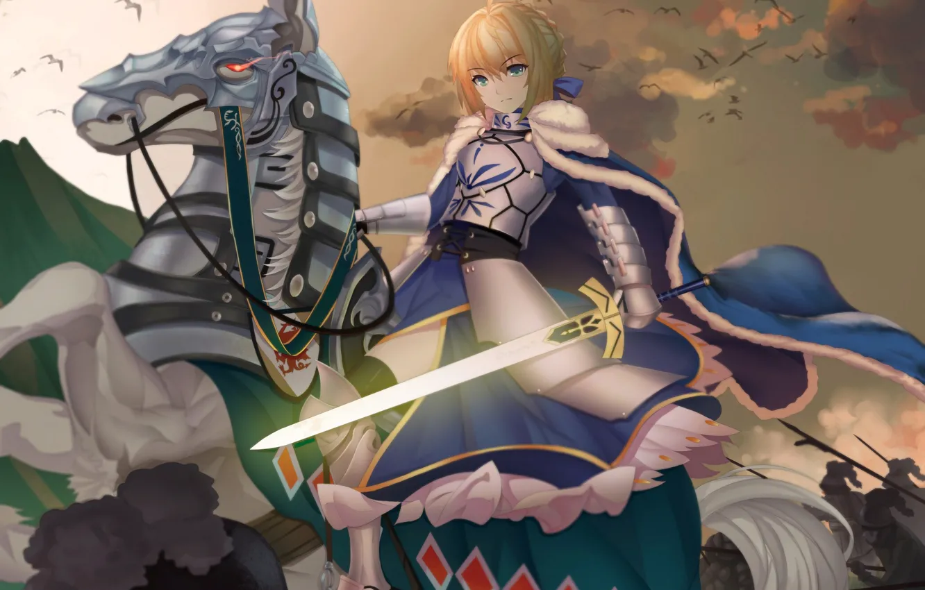 Photo wallpaper horse, horse, the saber, Fate / Grand Order, The destiny of a great campaign