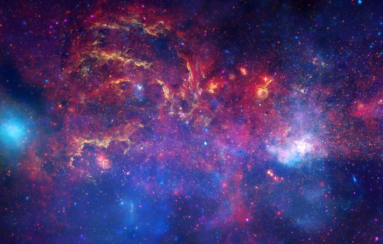 Photo wallpaper space, darkness, galaxy