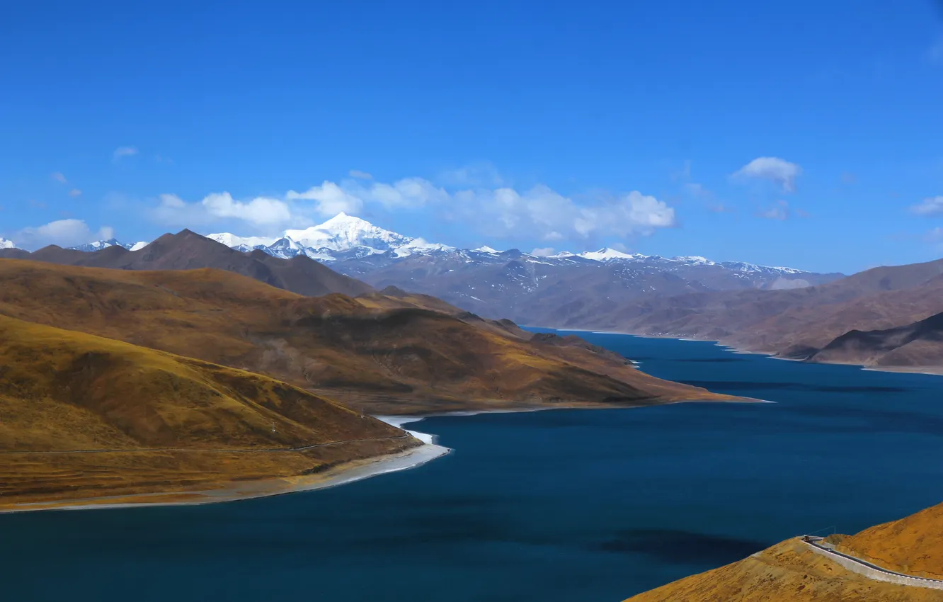 Photo wallpaper sea, landscape, coast, mountain